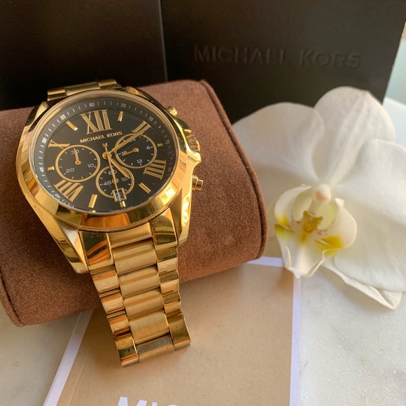 Michael Kors Accessories - Michael Kors Chronograph Bradshaw Gold/Blk Watch